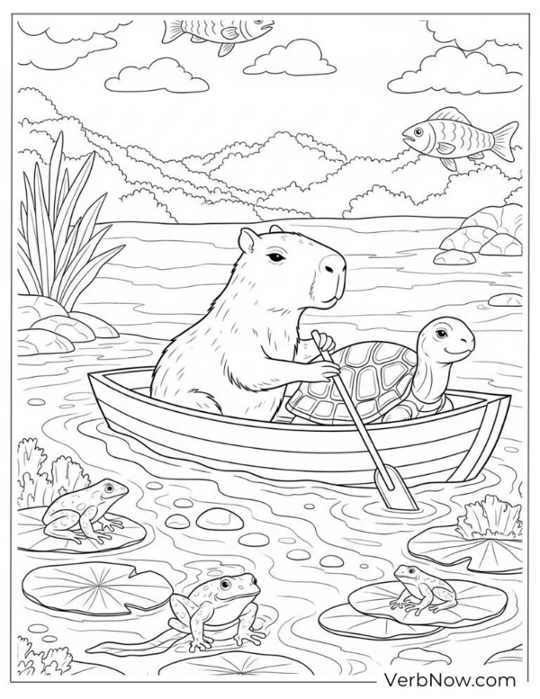 tranh tô màu hình capybara 11