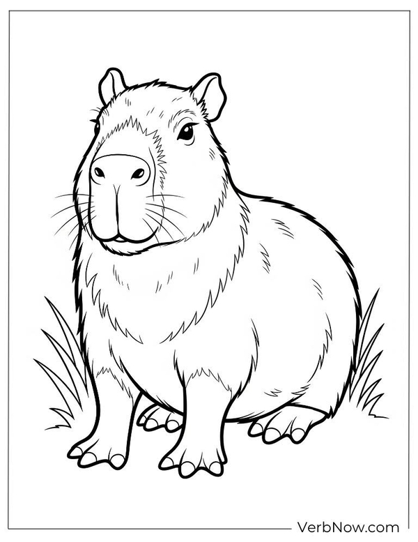 tranh tô màu hình capybara 12