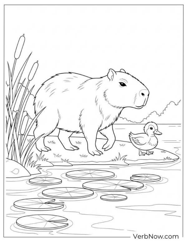 tranh tô màu hình capybara 13