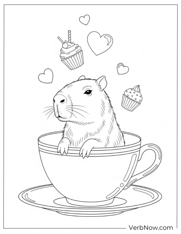 tranh tô màu hình capybara 15