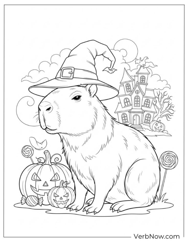 tranh tô màu hình capybara 16