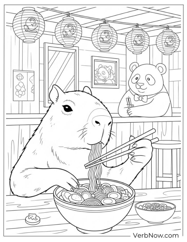 tranh tô màu hình capybara 17
