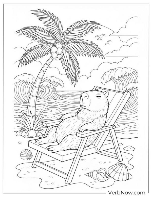 tranh tô màu hình capybara 18