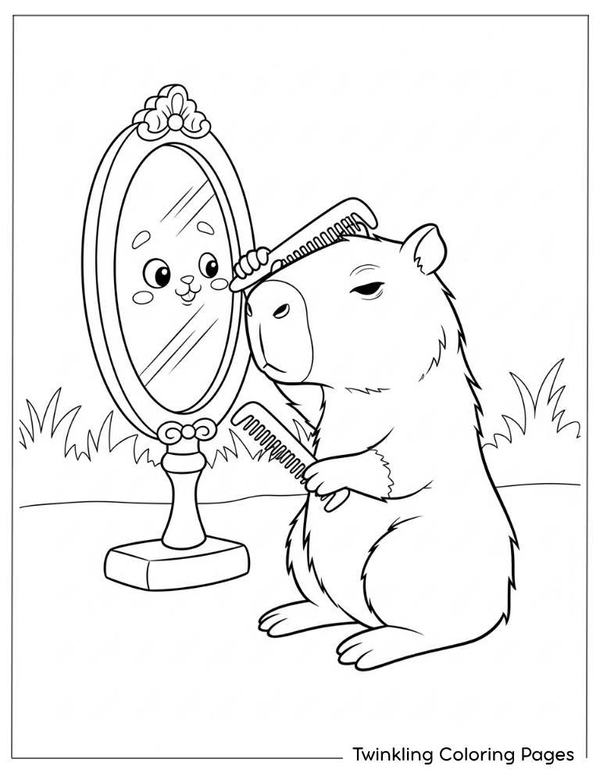 tranh tô màu hình capybara 2