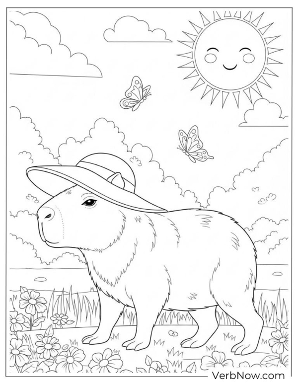 tranh tô màu hình capybara 20