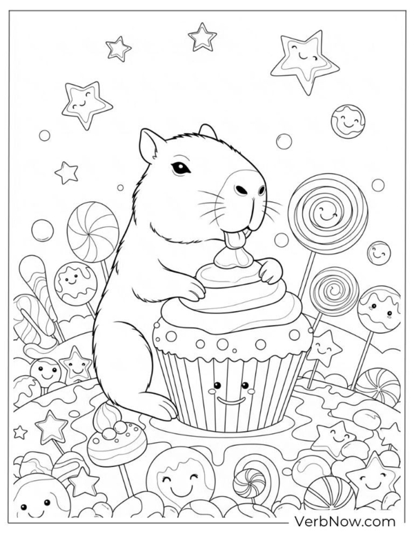 tranh tô màu hình capybara 21