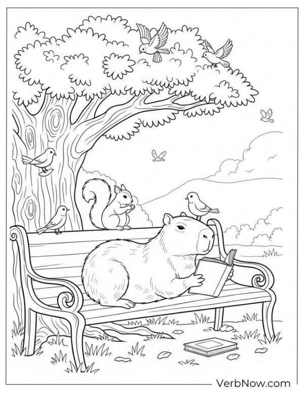 tranh tô màu hình capybara 22