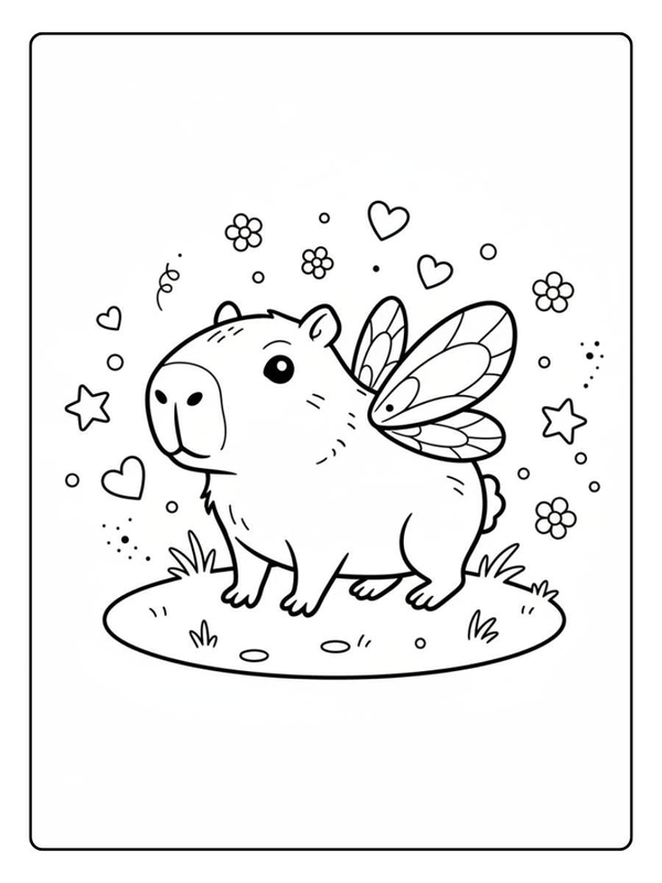 tranh tô màu hình capybara 23