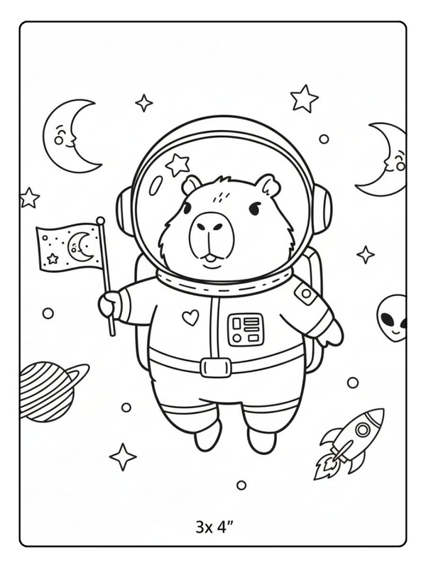 tranh tô màu hình capybara 24