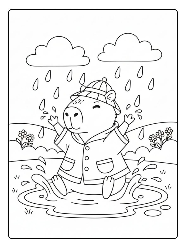 tranh tô màu hình capybara 26