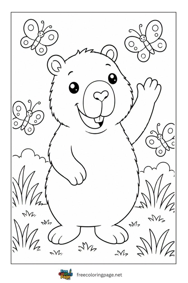 tranh tô màu hình capybara 30