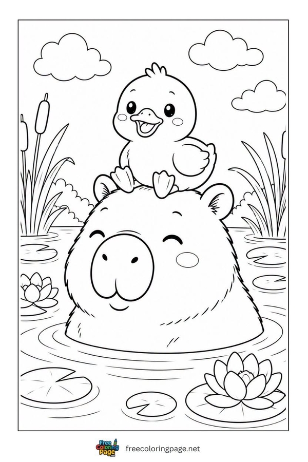 tranh tô màu hình capybara 31