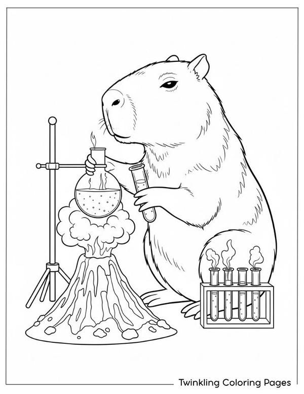 tranh tô màu hình capybara 4