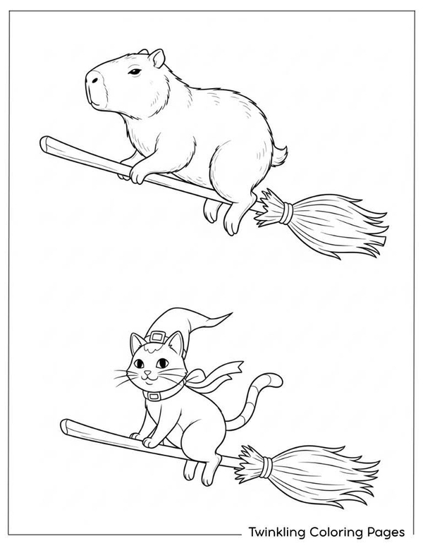 tranh tô màu hình capybara 9