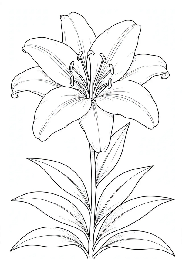 tranh tô màu hoa ly 15