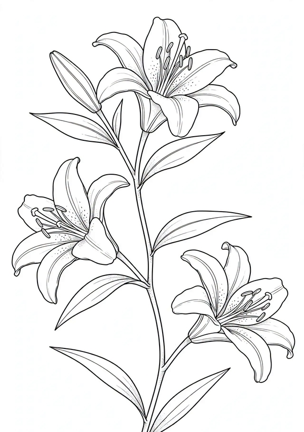 tranh tô màu hoa ly 16