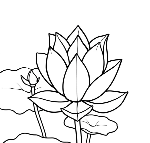 tranh tô màu hoa sen 11