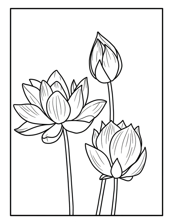tranh tô màu hoa sen 19