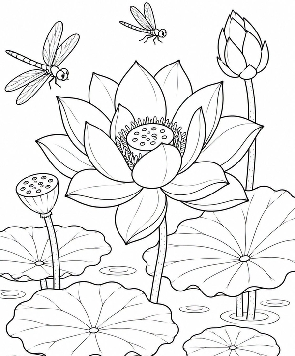 tranh tô màu hoa sen 20