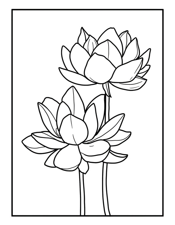 tranh tô màu hoa sen 21