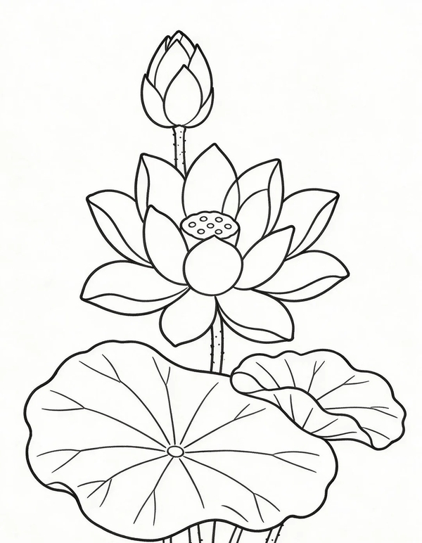 tranh tô màu hoa sen 37