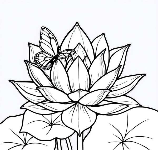 tranh tô màu hoa sen 5