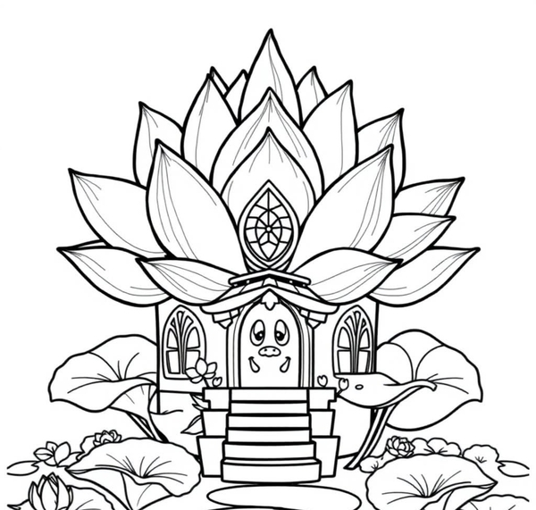 tranh tô màu hoa sen 6