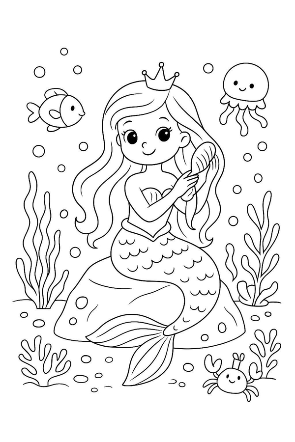 tranh tô màu nàng tiên cá 22