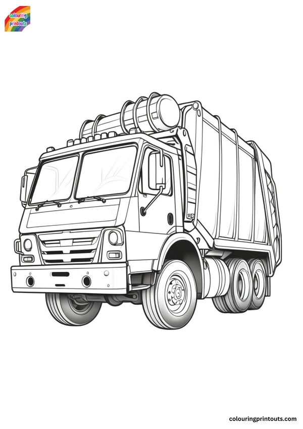 tranh tô màu ô tô tải 2