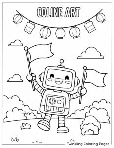tranh tô màu robot 1