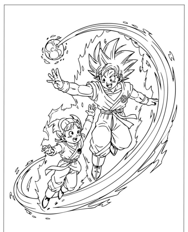 tranh tô màu songoku 13