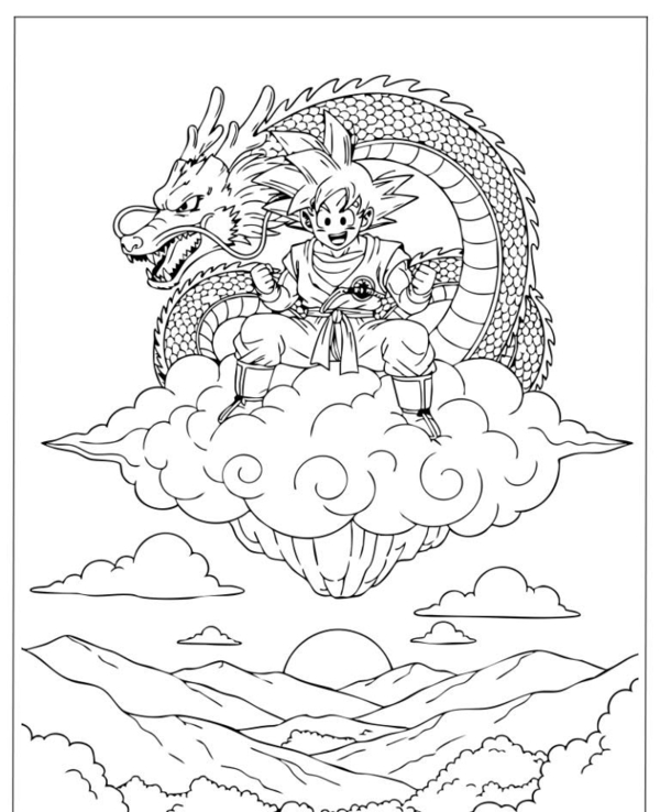tranh tô màu songoku 15