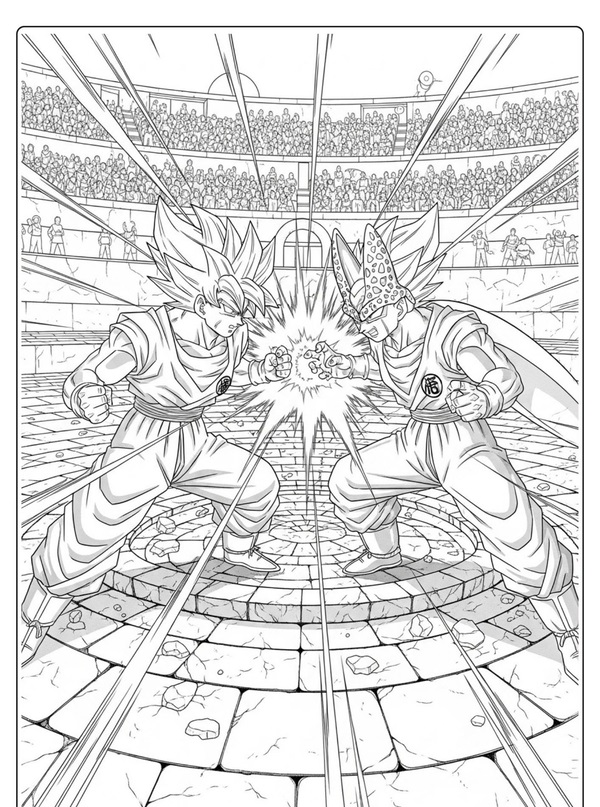 tranh tô màu songoku 19