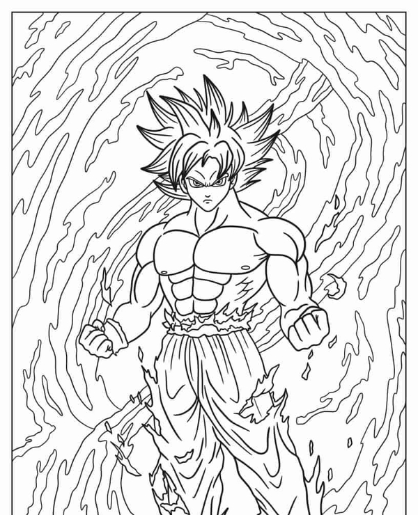 tranh tô màu songoku 2