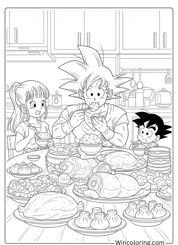 tranh tô màu songoku 21