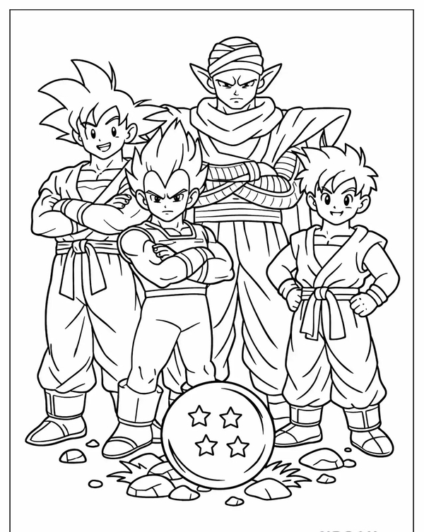 tranh tô màu songoku 24
