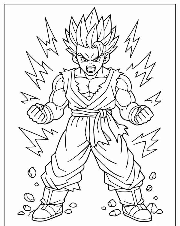 tranh tô màu songoku 25