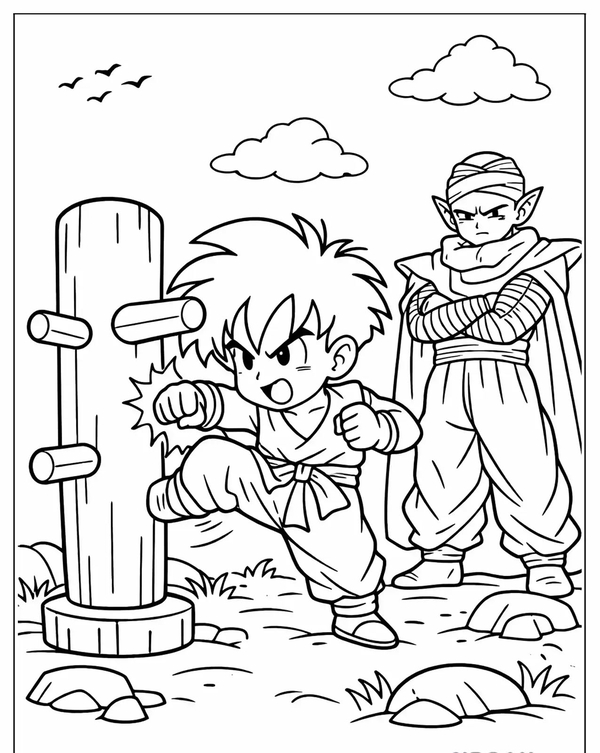 tranh tô màu songoku 27