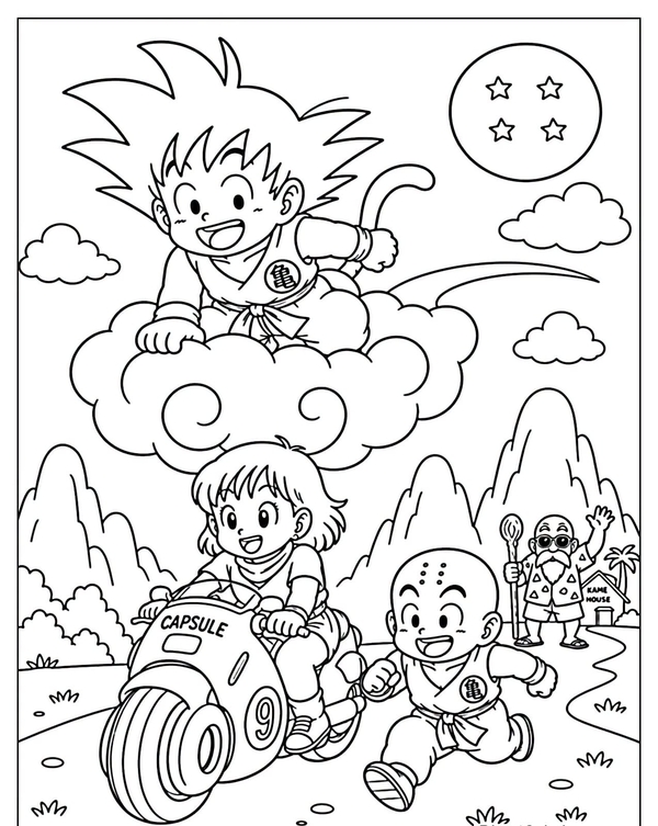 tranh tô màu songoku 29