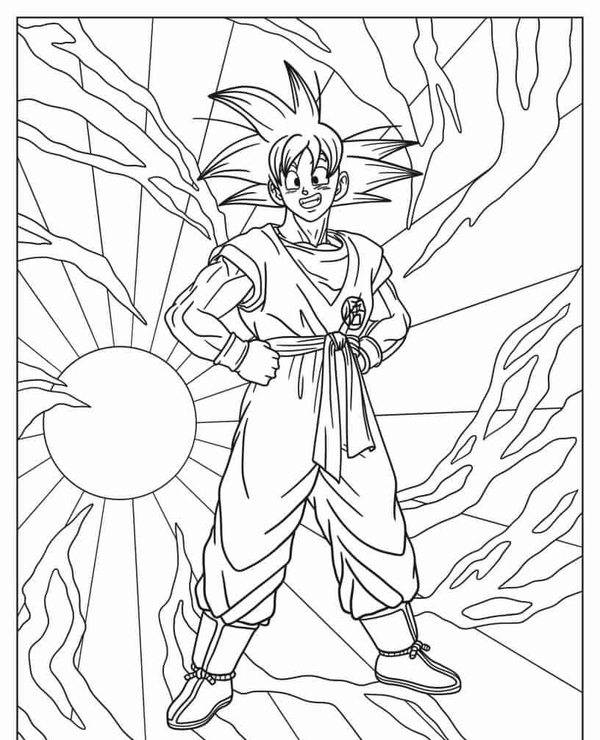 tranh tô màu songoku 3