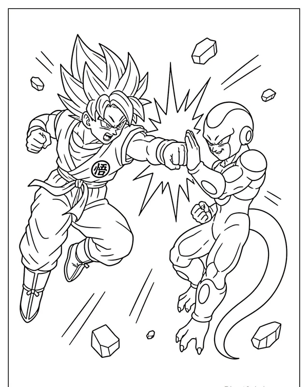 tranh tô màu songoku 31