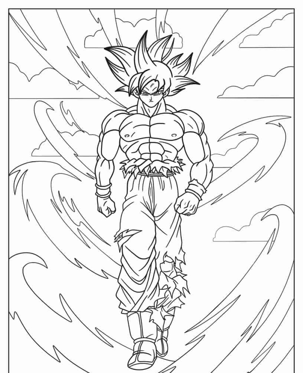 tranh tô màu songoku 5