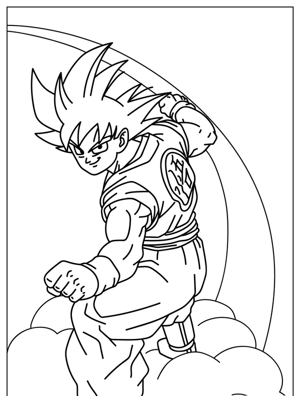 tranh tô màu songoku 8