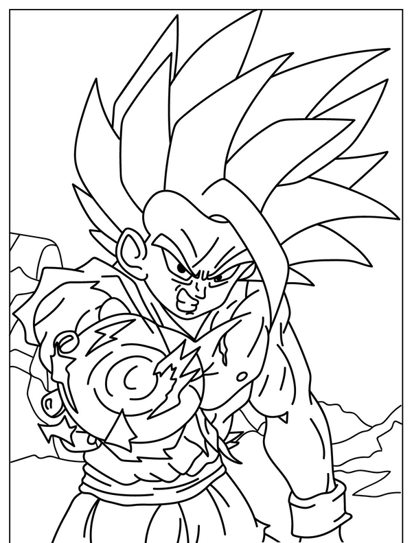 tranh tô màu songoku 9