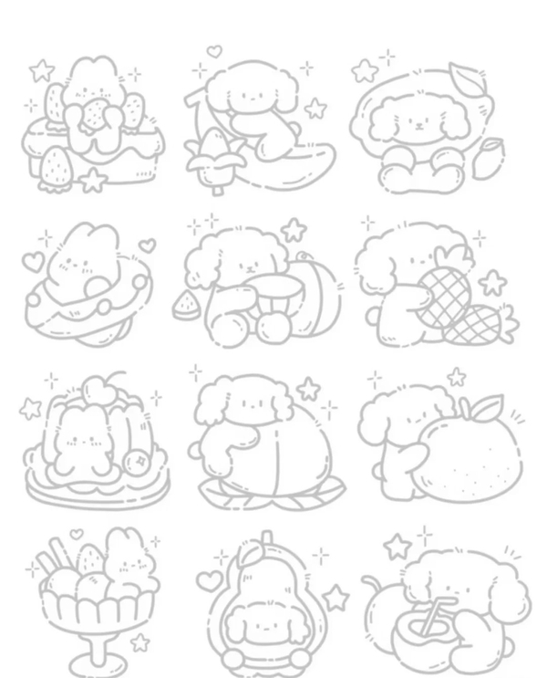 tranh tô màu sticker cute 10