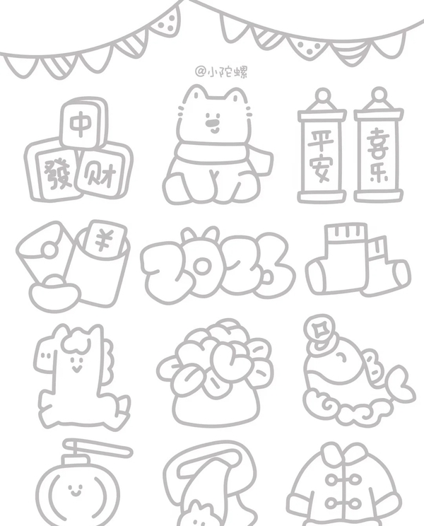 tranh tô màu sticker cute 11