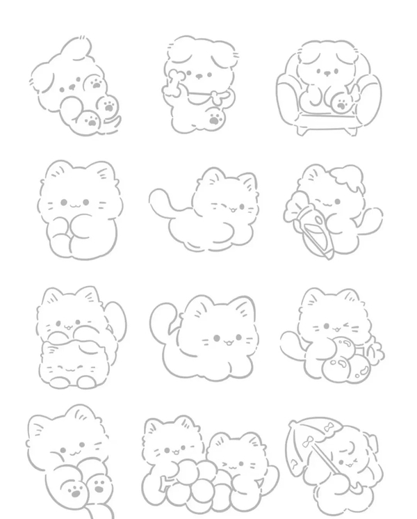 tranh tô màu sticker cute 12