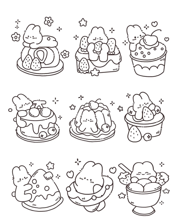 tranh tô màu sticker cute 17