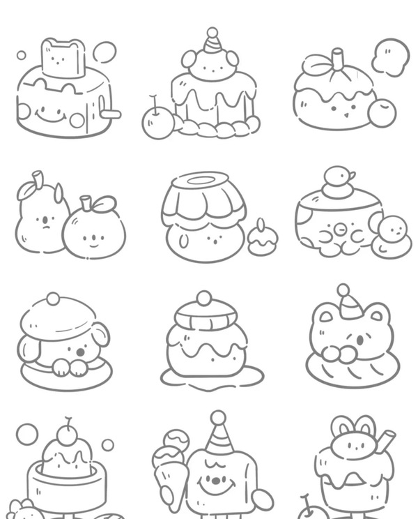 tranh tô màu sticker cute 2