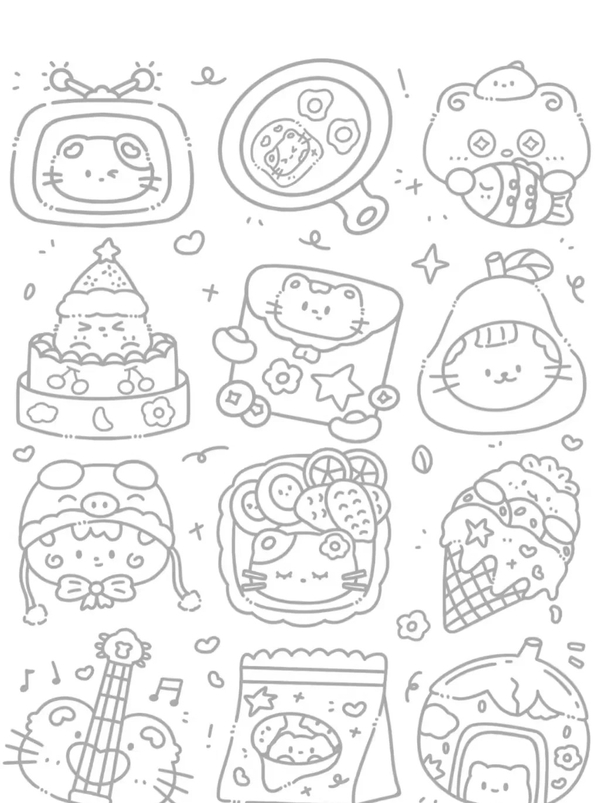 tranh tô màu sticker cute 22
